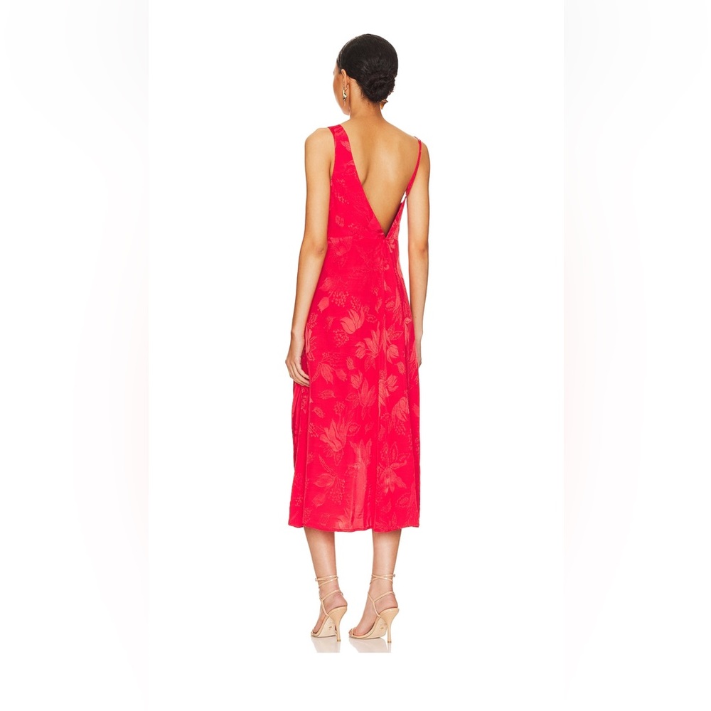 For Love & Lemons Ilana Midi Dress in Red / Size S - Picture 3 of 6